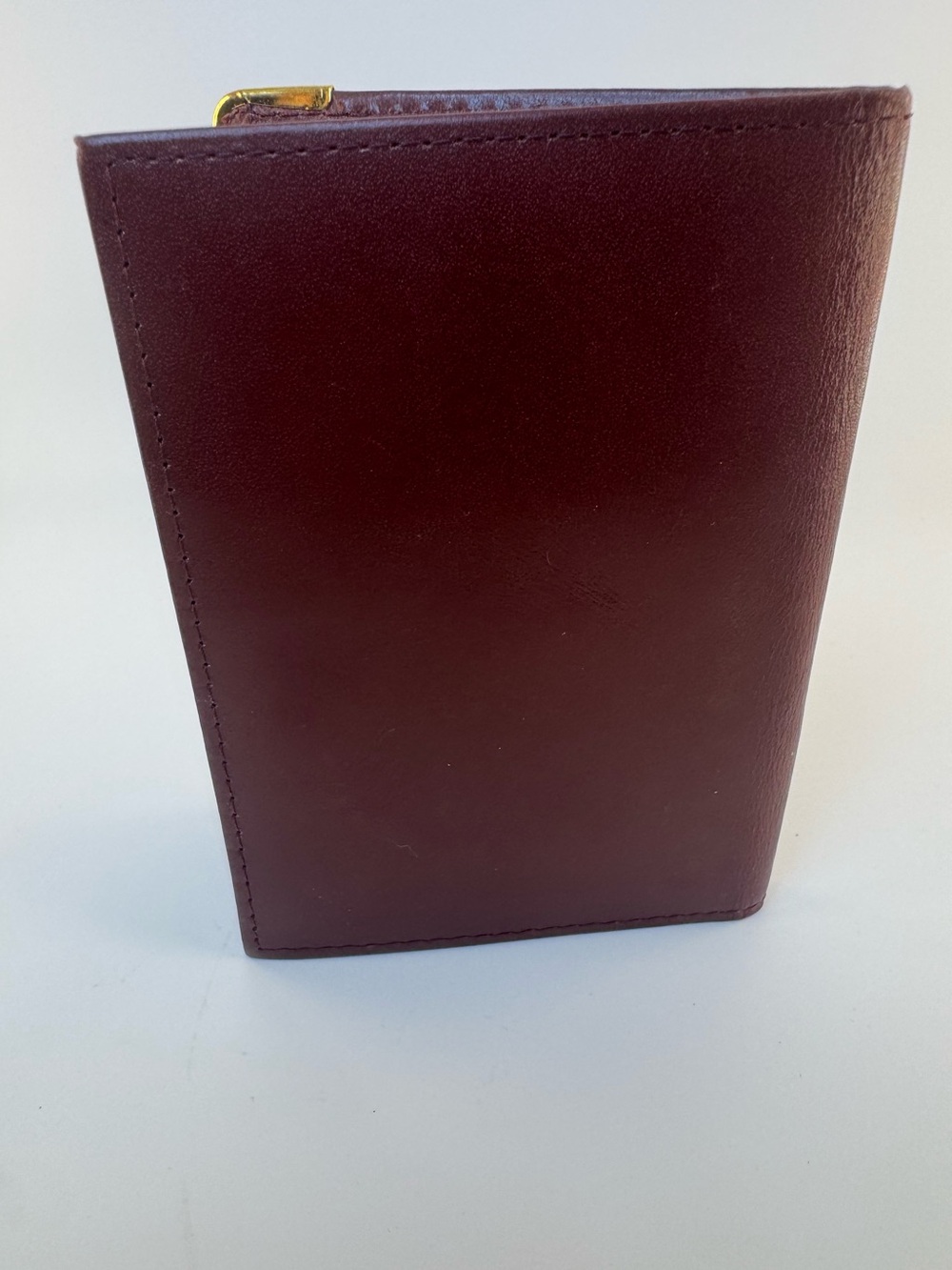 Cartier Leather wallet Must De Cartier Bordeaux Gold Corner Hardware 80s Vintage - Picture 4 of 11